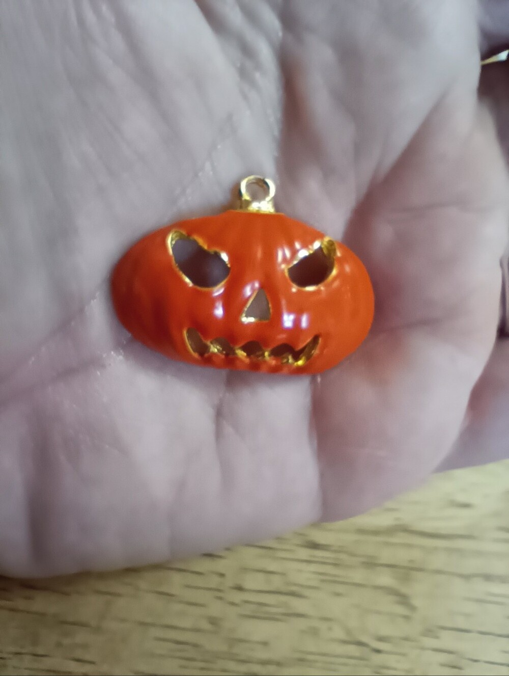 Vintage Phister Ent. 1996 Enamel Jack O Lantern Pendant/Charm